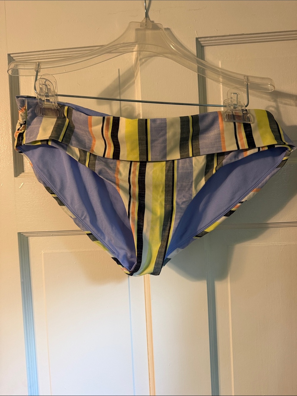 Prana Striped Bikini Bottoms in Yellow, Lavender and Black